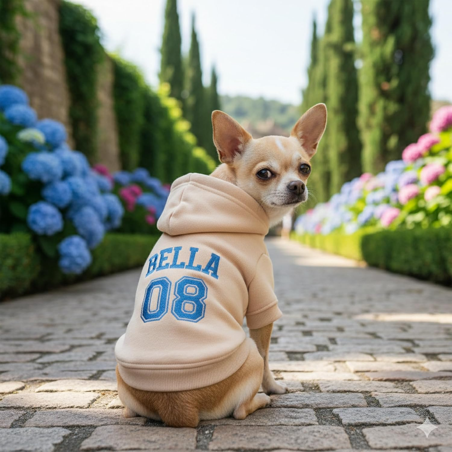 Personalized Name Dog Hoodie, Embroidered Puppy Sweater with Name/Text, Custom Pet Clothes Warm Winter Outfit for Dogs