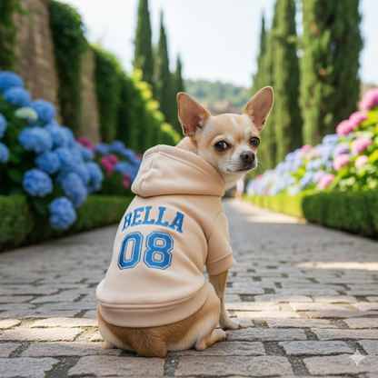 Personalized Name Dog Hoodie, Embroidered Puppy Sweater with Name/Text, Custom Pet Clothes Warm Winter Outfit for Dogs