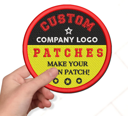 Custom Embroidered Patches – Personalized Logo Patch, Design Your Own Iron-On/Sew-On Hook & Loop for Clothes, Hats