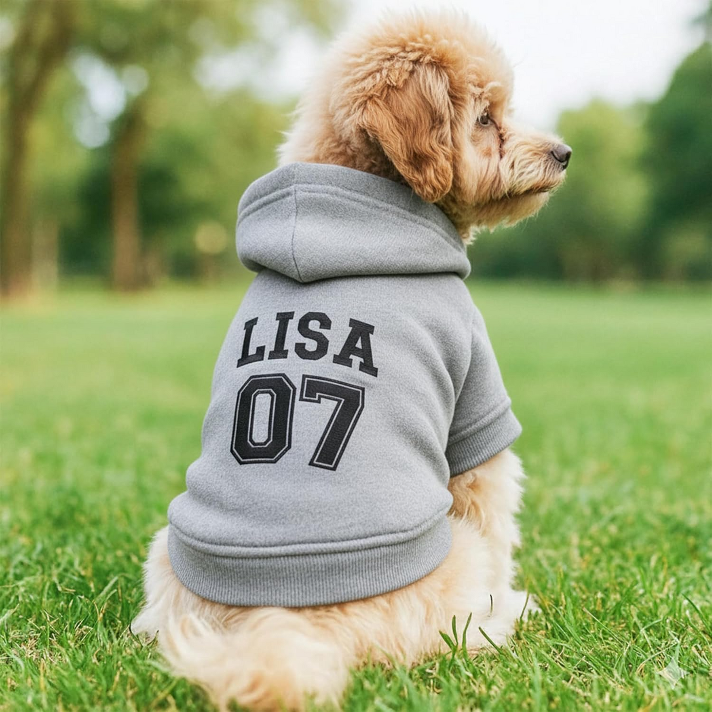 Personalized Name Dog Hoodie, Embroidered Puppy Sweater with Name/Text, Custom Pet Clothes Warm Winter Outfit for Dogs