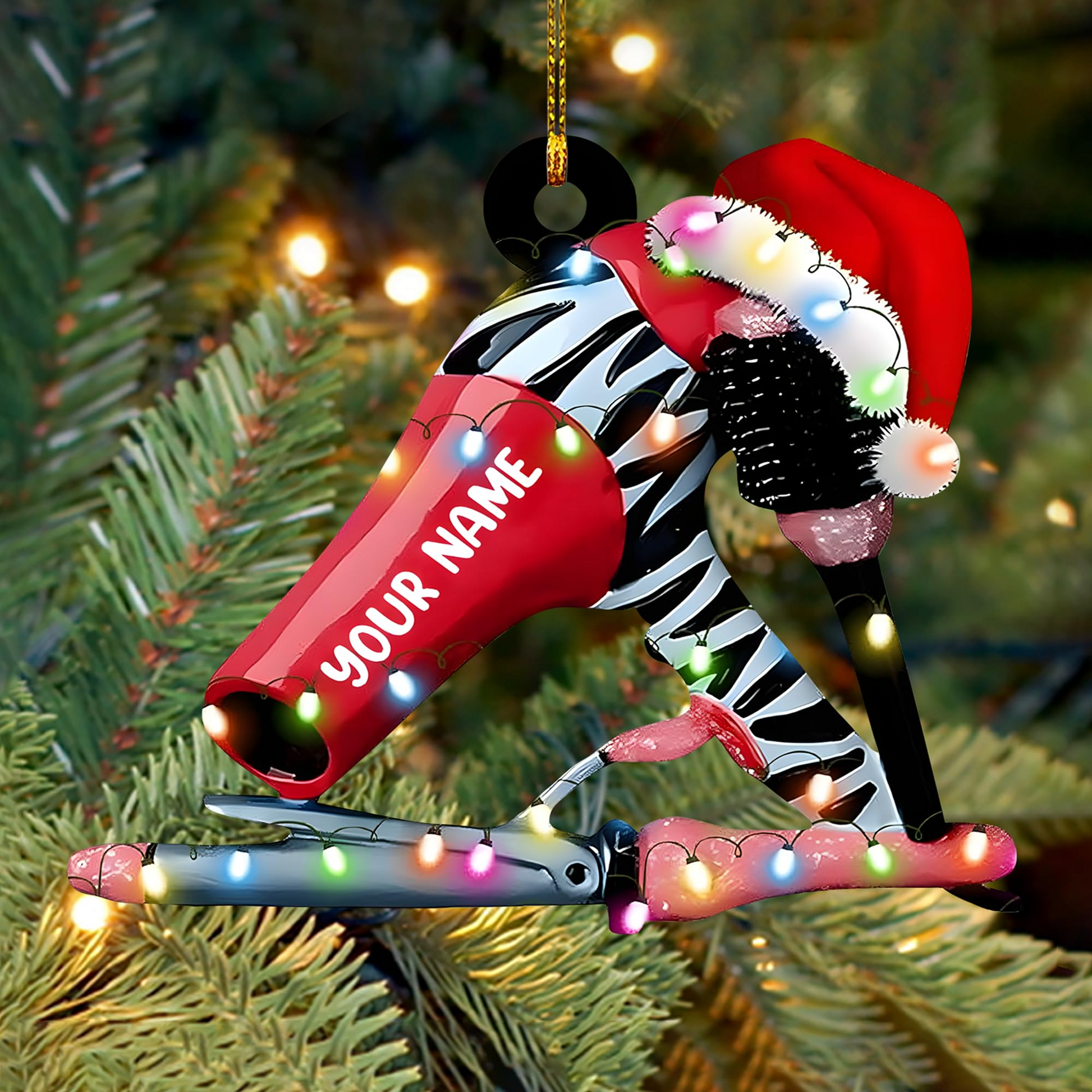Personalized Dryer Acrylic Christmas Ornament 2025 – Custom Hairdresser Gift, Salon Decor Ornament for Hairstylist
