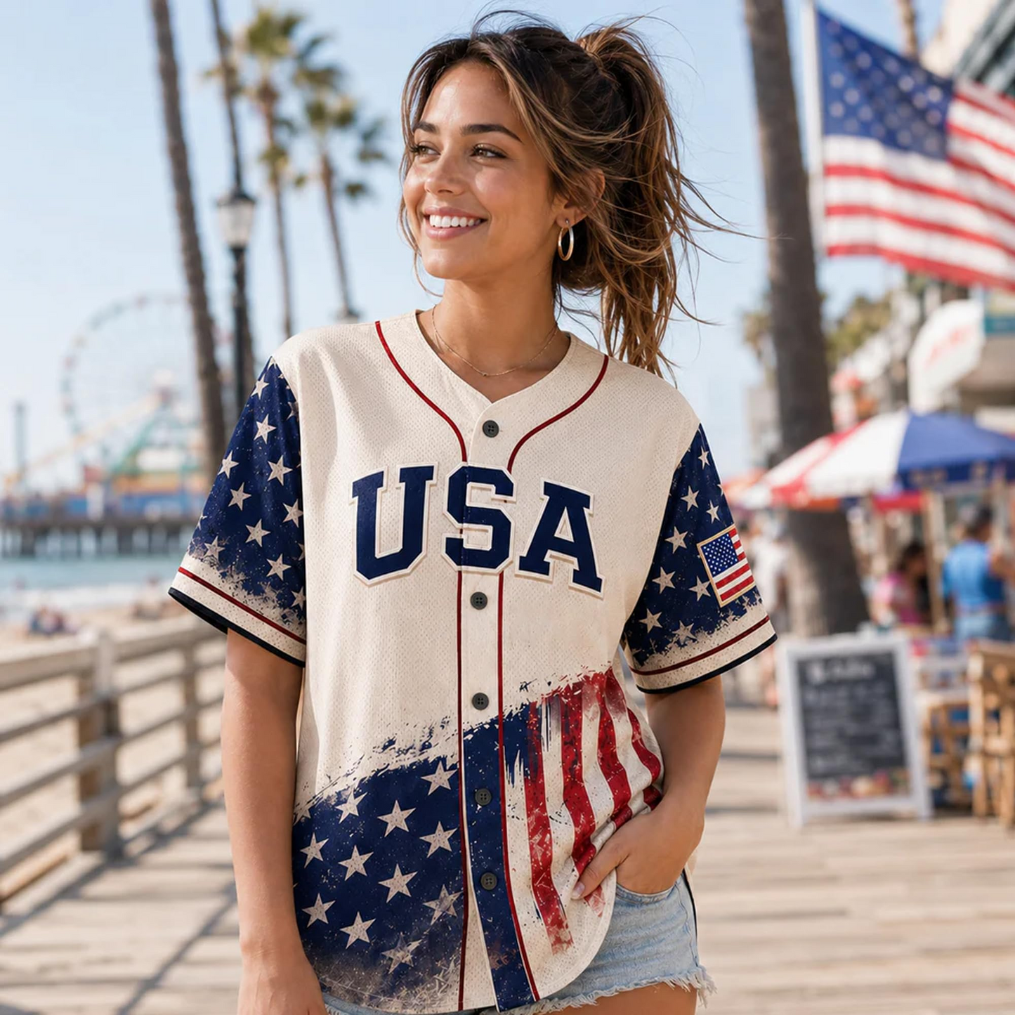 Custom Name 250th Anniversary Baseball Jersey Shirt, 250 Years of Freedom Button Down Jersey for Men Women Family V2
