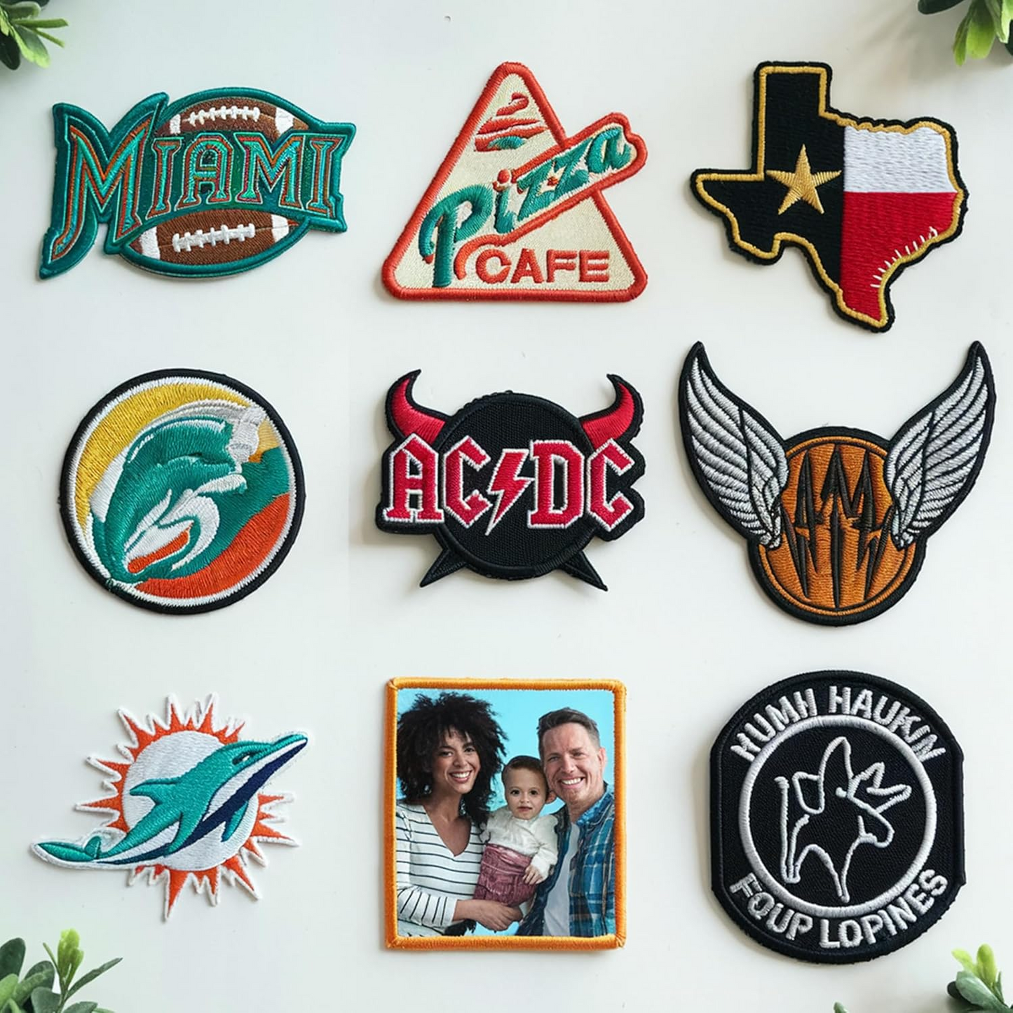 Custom Embroidered Patches – Personalized Name & Logo, Iron-On/Sew-On Hook & Loop, Any Shape