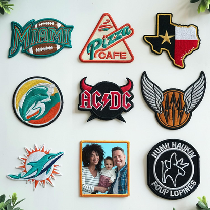 Custom Embroidered Patches – Personalized Name & Logo, Iron-On/Sew-On Hook & Loop, Any Shape