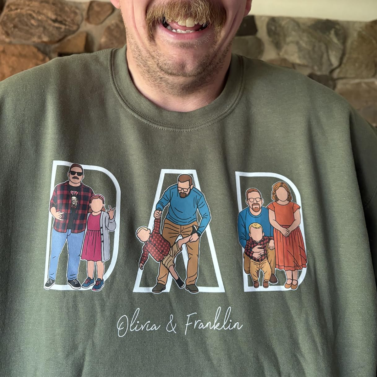 Custom Dad Hoodie Portrait From Photo, Personalized Dad Portrait Shirt, Personalized Gifts For Dad, Father's Gift