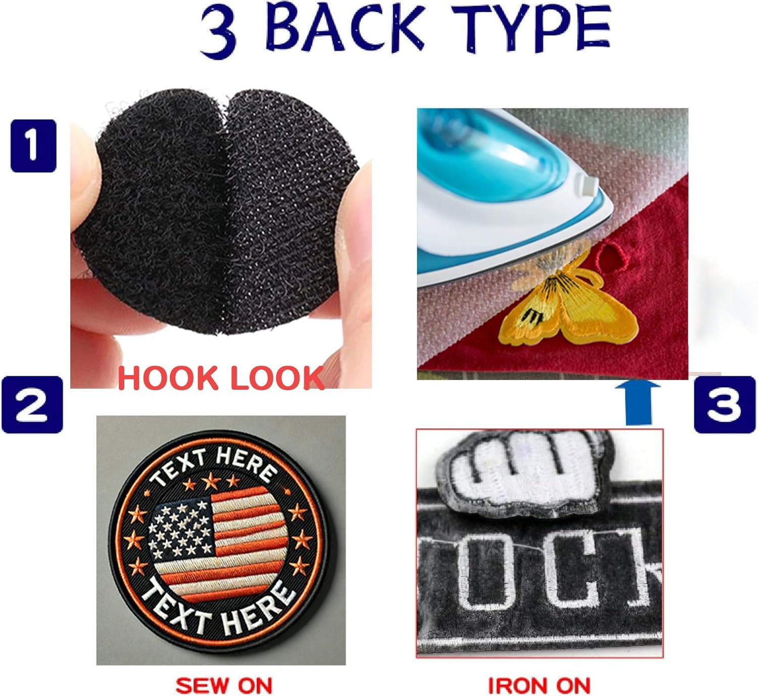 Custom Patches – Add Your Photo, Logo, or Text, Personalized Iron-On/Sew-On Hook & Loop for Clothing, Hats, Uniforms