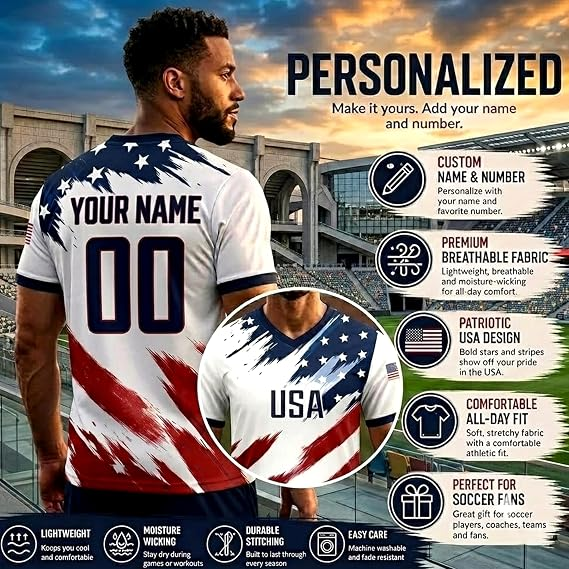 Custom National Soccer Jersey 2026, Personalized Team Shirt for Men Women Kids