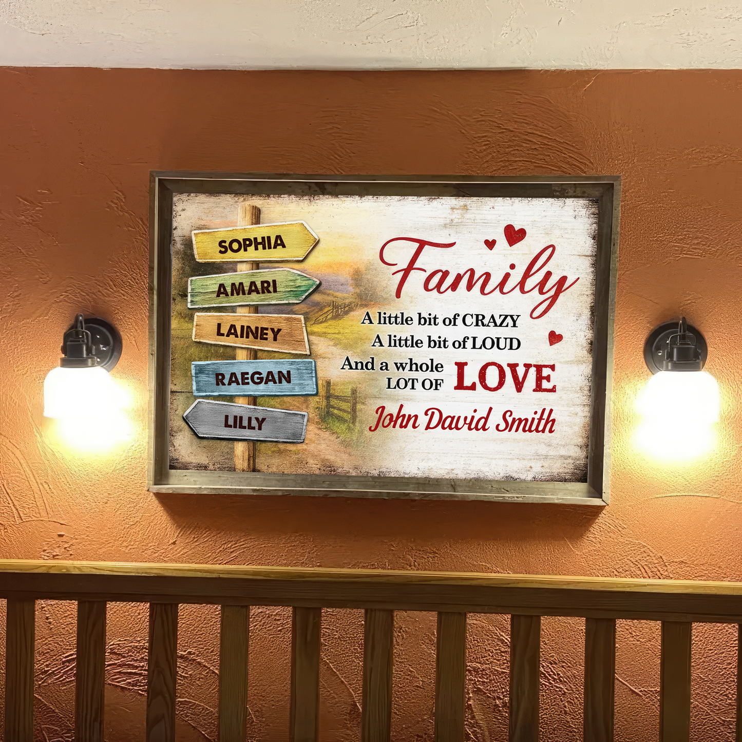 Custom Family A Little Bit Crazy Whole Lot of Love, Poster Heartwarming Gift for Parents Grandparents