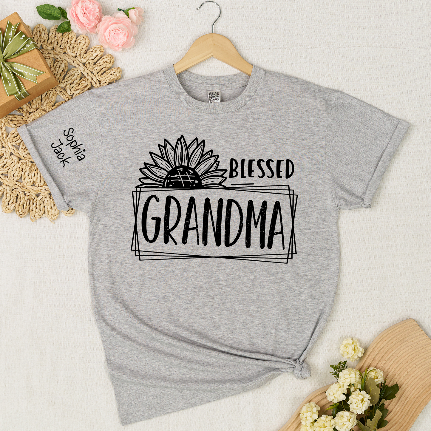 Personalized Blessed Grandma T-Shirt with Custom Names - Unique Gift for Grandma, Family, or Loved Ones