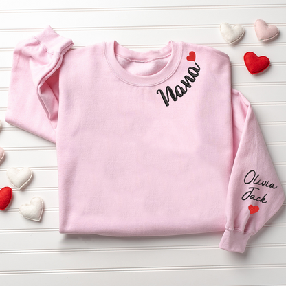 Custom Embroidered Nana Valentine Sweatshirt