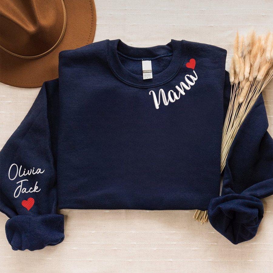 Custom Embroidered Nana Valentine Sweatshirt