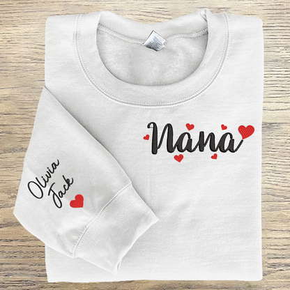 Custom Embroidered Nana Valentine Trend Sweatshirt