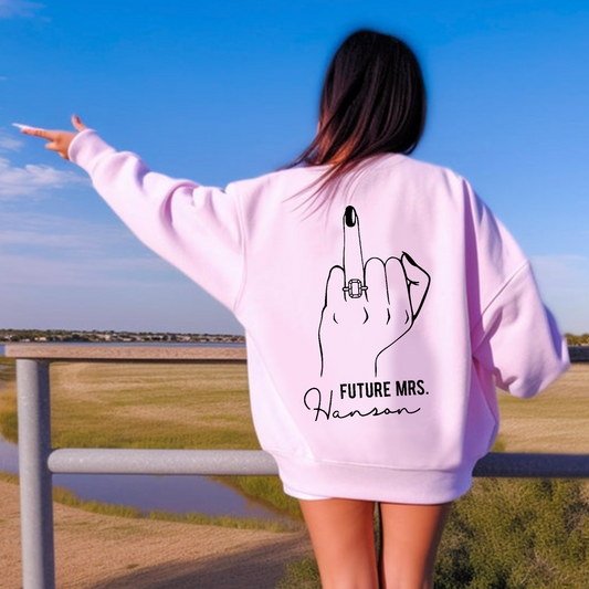 Future Mrs. Sweater, Personalized Fiancée Sweatshirt, Engagement Gift, Future Mrs. plus Name Sweatshirt