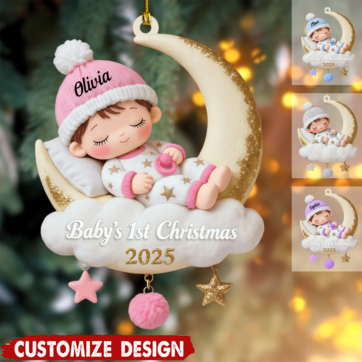 Personalized My 1st Christmas With Forever Family Ornament 2025, Custom Acrylic Decoration, Heartwarming Holiday Gift For Dog Lovers Copy Ornament