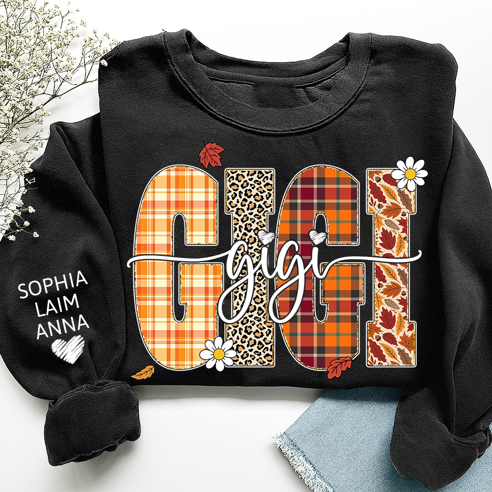 Custom Fall Pumpkin Sweatshirt, Gift for Gigi And Grandchild