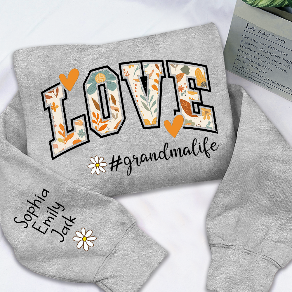 Customized Fall Grandma Life Pumpkin Sweatshirt, Personalized for Grandma And Kids