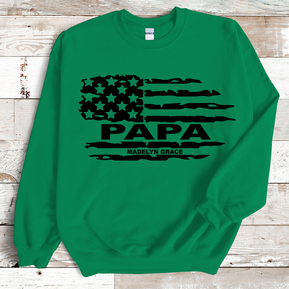 Custom Papa Flag And Kids Sweatshirt