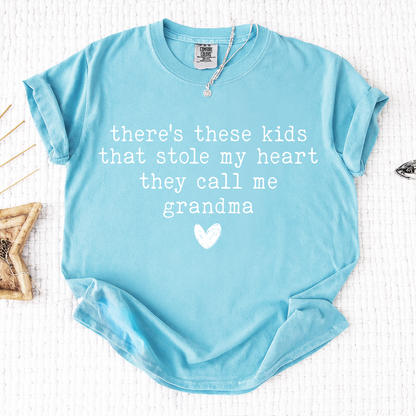 Comfort Colors® Grandma Shirt Personalized Gift For Grandma, There's these kids That Stole My Heart They Call Me Grandma