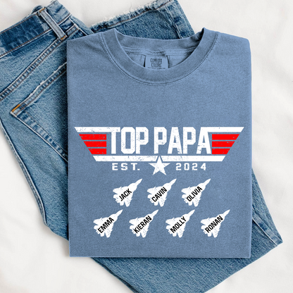 Comfort Colors® Custom Top Papa And Grandkids American 2026 T-Shirt