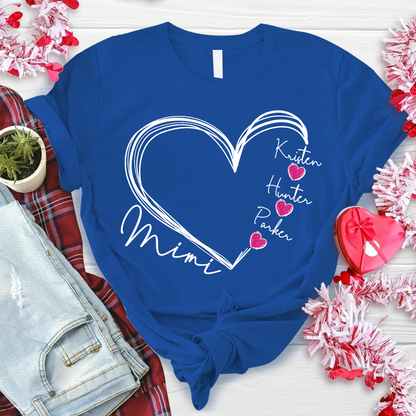 Custom Heart Mimi And Kids Valentine's Day LTP01 Tshirt