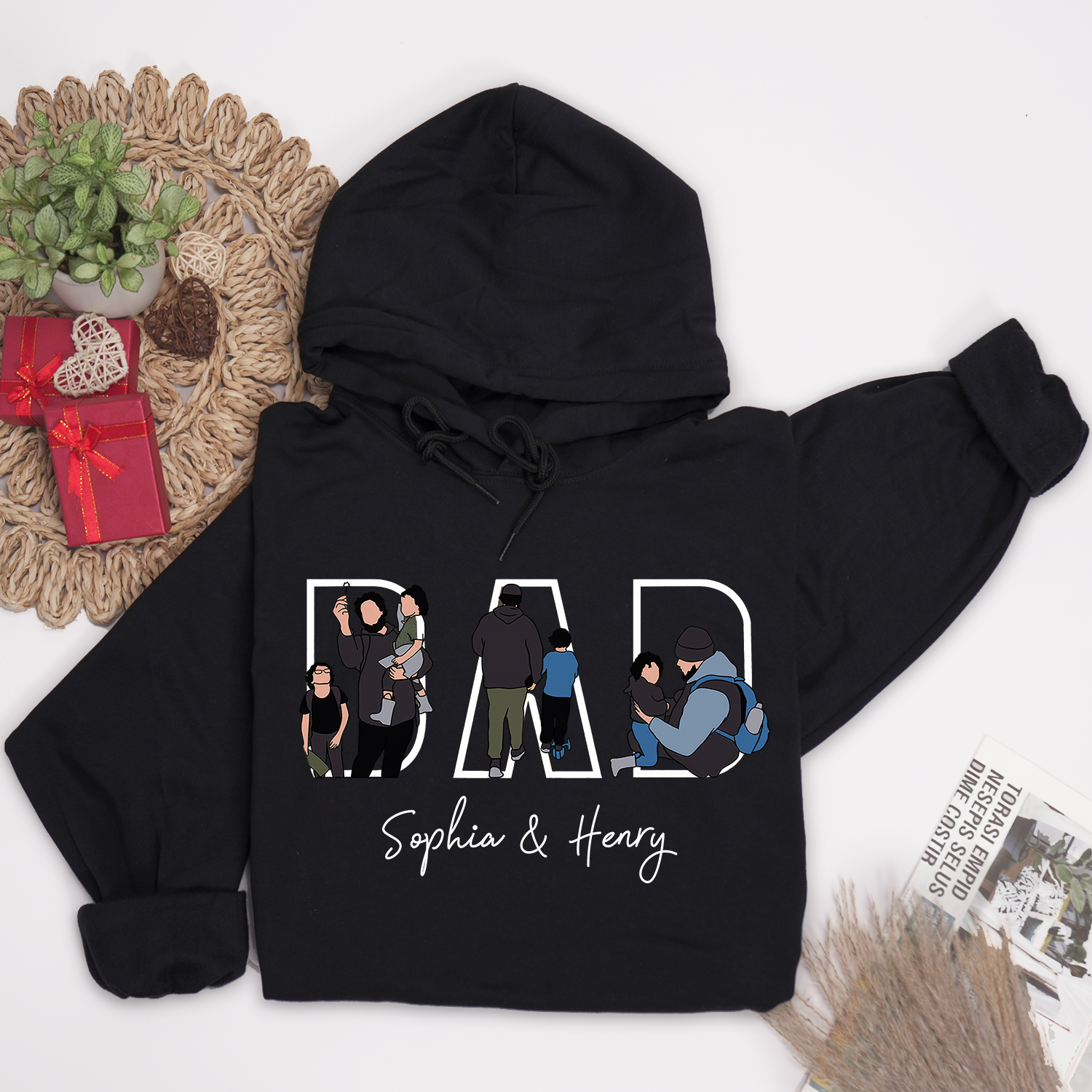 Custom Dad Hoodie Portrait From Photo, Personalized Dad Portrait Shirt, Personalized Gifts For Dad, Father's Gift
