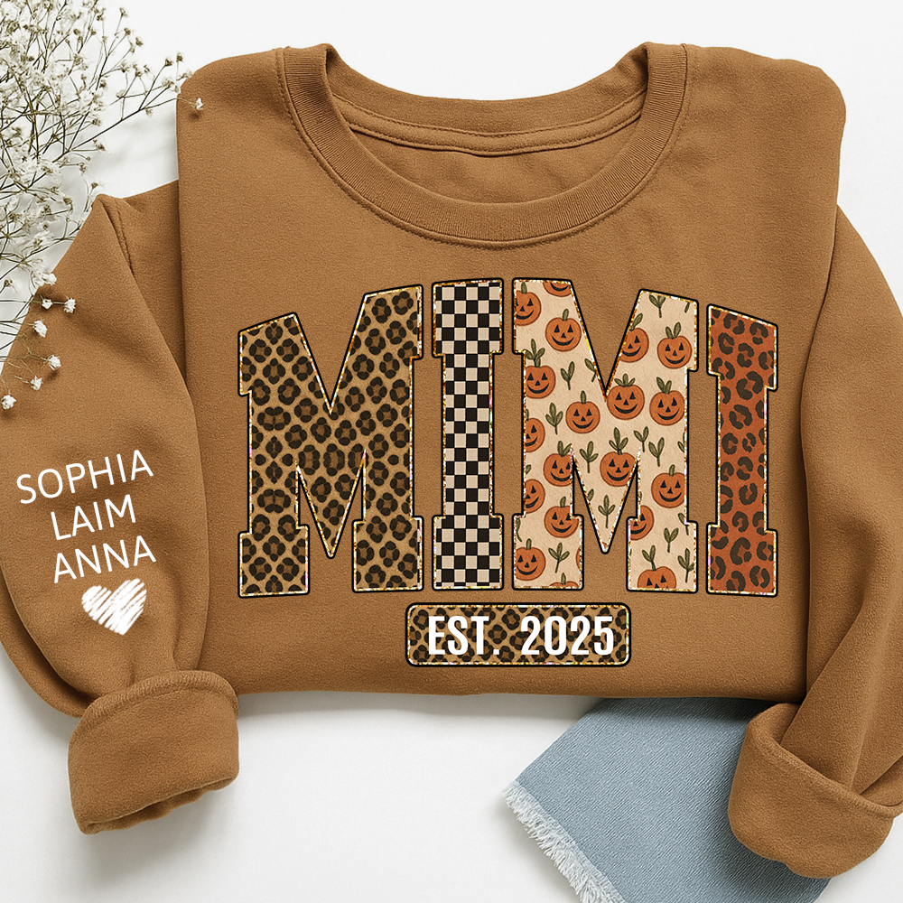 Pumpkin Leopard Mimi Gifts, Custom Gifts for Mimi Est And Kids