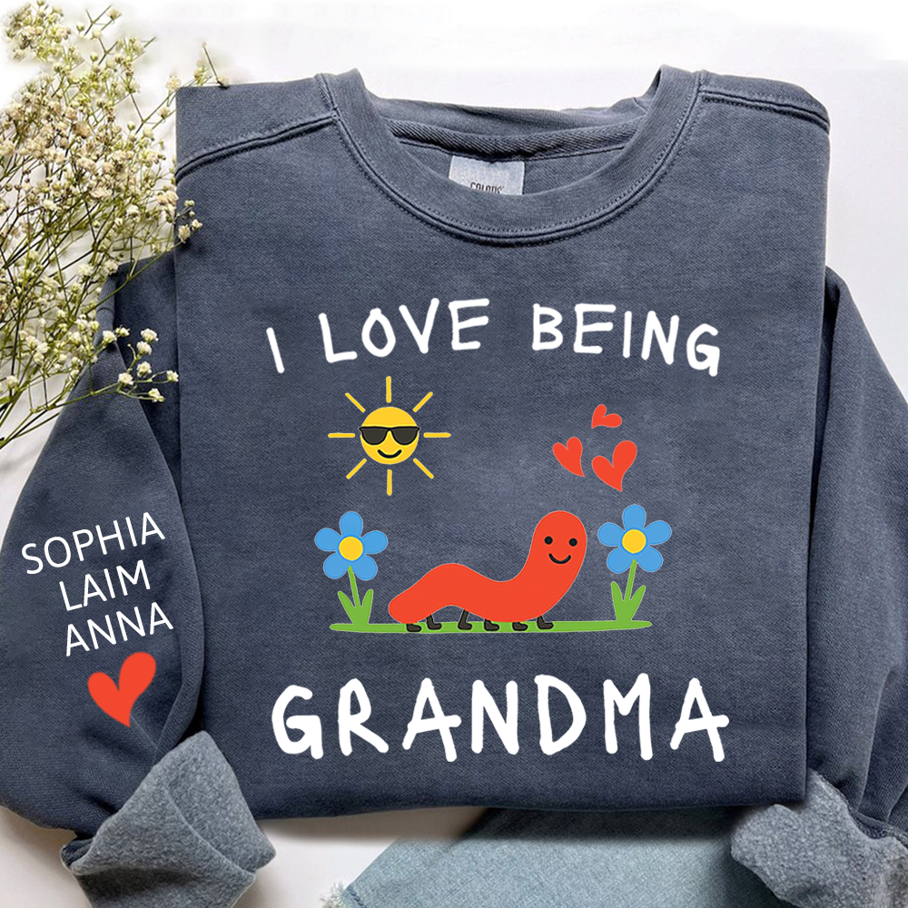 I Love Being Grandma Sweatshirt, Cute Family Design Crewneck