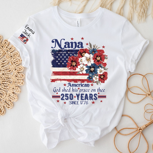 Custom Nana Fourth of July USA Flag, Personalized Gift For Grandma And Kids