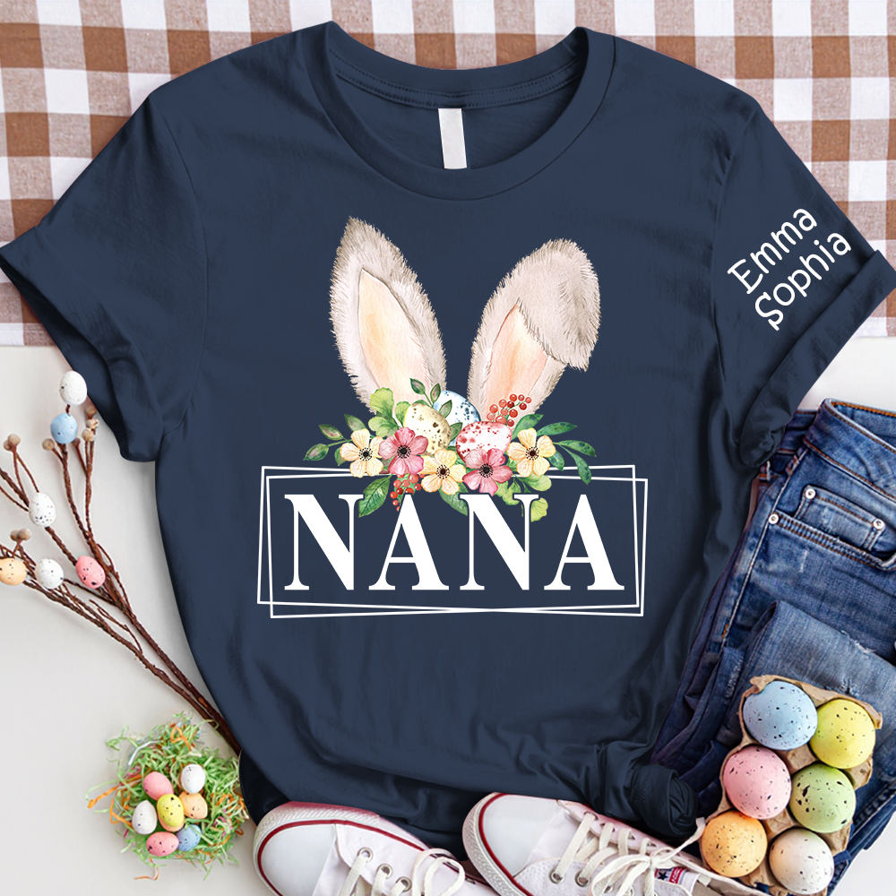 Gigi Bunny Flower Shirt, Custom Gigi And Kids, Easter Days Gift TH T-Shirt