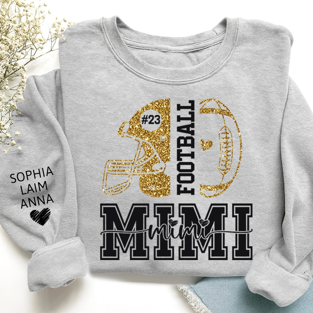 Personalized Football Grandma Sweater, Custom Gift for Grandma and Kids