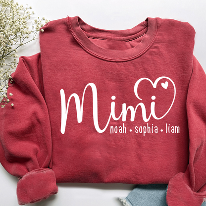 Personalized Mimi Sweatshirt, Custom Name Est. 2025 Grandma Holiday Gift