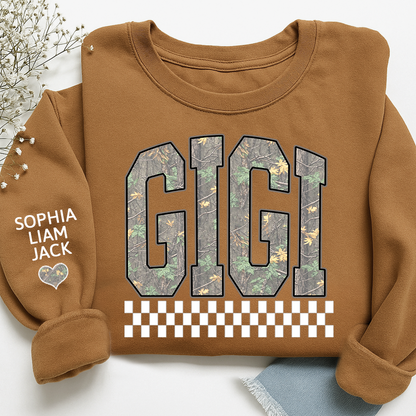 Personalized Gigi Sweatshirt, Modern Block Letter Grandma Crewneck