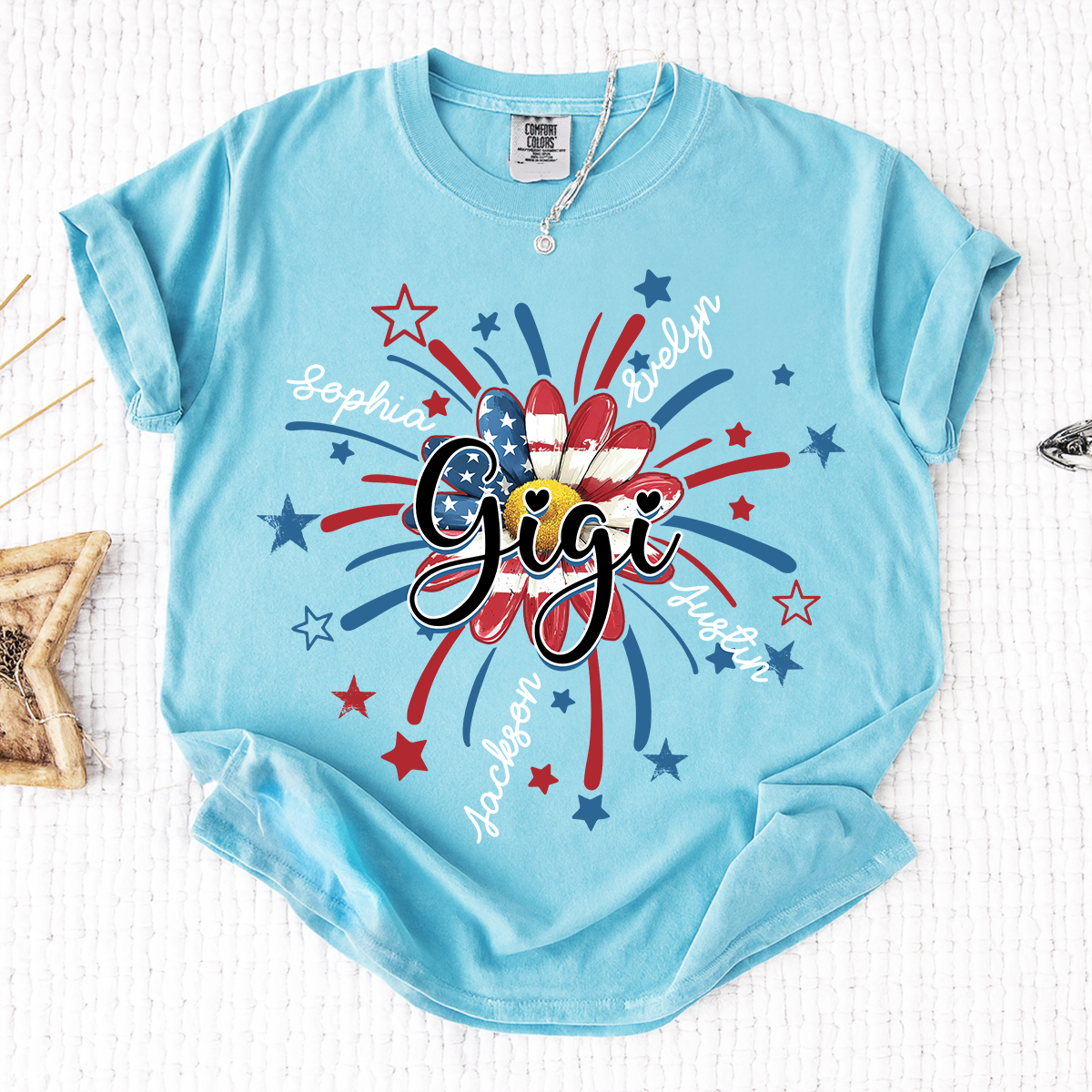 Comfort Colors® 4th of July Mimi T-shirt, A Vibrant American Flag T-shirt, A Gift For Grandma And Her Grandchildren