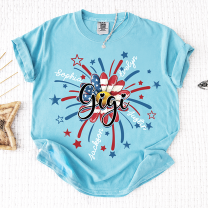 Comfort Colors® 4th of July Mimi T-shirt, A Vibrant American Flag T-shirt, A Gift For Grandma And Her Grandchildren
