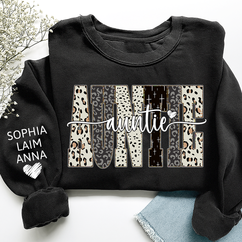Custom Bible Style Auntie Sweatshirt – Personalized Gift for Mom, Mama, or Grandma with Grandkids’ Names