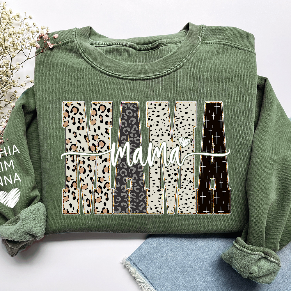 Custom Bible Style Mama Sweatshirt – Personalized Gift for Mom, Mama, or Grandma with Grandkids’ Names