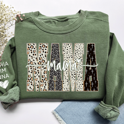 Custom Bible Style Mama Sweatshirt – Personalized Gift for Mom, Mama, or Grandma with Grandkids’ Names