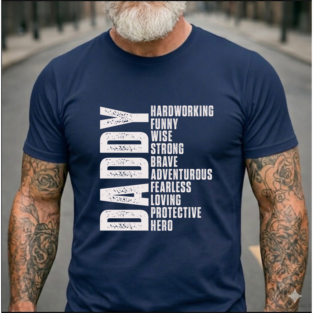 Dad Acrostic T-Shirt – Personalized Custom Name Gift for Dad Daddy Papa