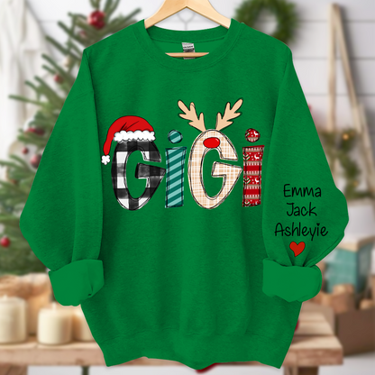 Gigi Grandkids Names  Chrismast Sweatshirt