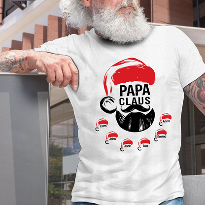 Custom Papa Claus Christmas, Gift For Papa And Kids T-Shirt