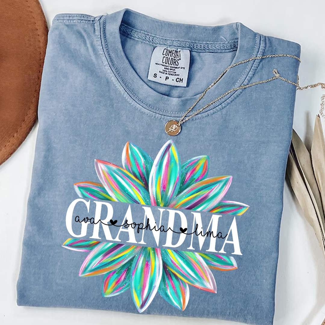 Comfort Colors® Grandma Flower Color Trend Shirt, Gift For Grandma T-Shirt