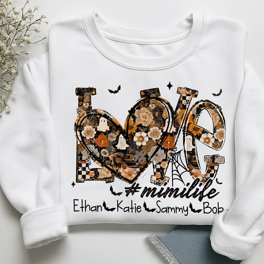 Love Mimi Life Halloween Sweatshirt Outfit for Grandma And Kids
