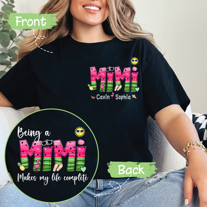 Custom Being A Mimi Makes My Life Complete Watermelon T-Shirt