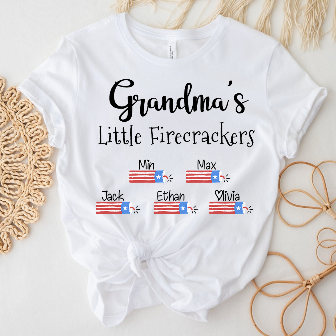 Grandma's Little Firecrackers Shirt with Names - Custom Mother's Day Gift for Mimi