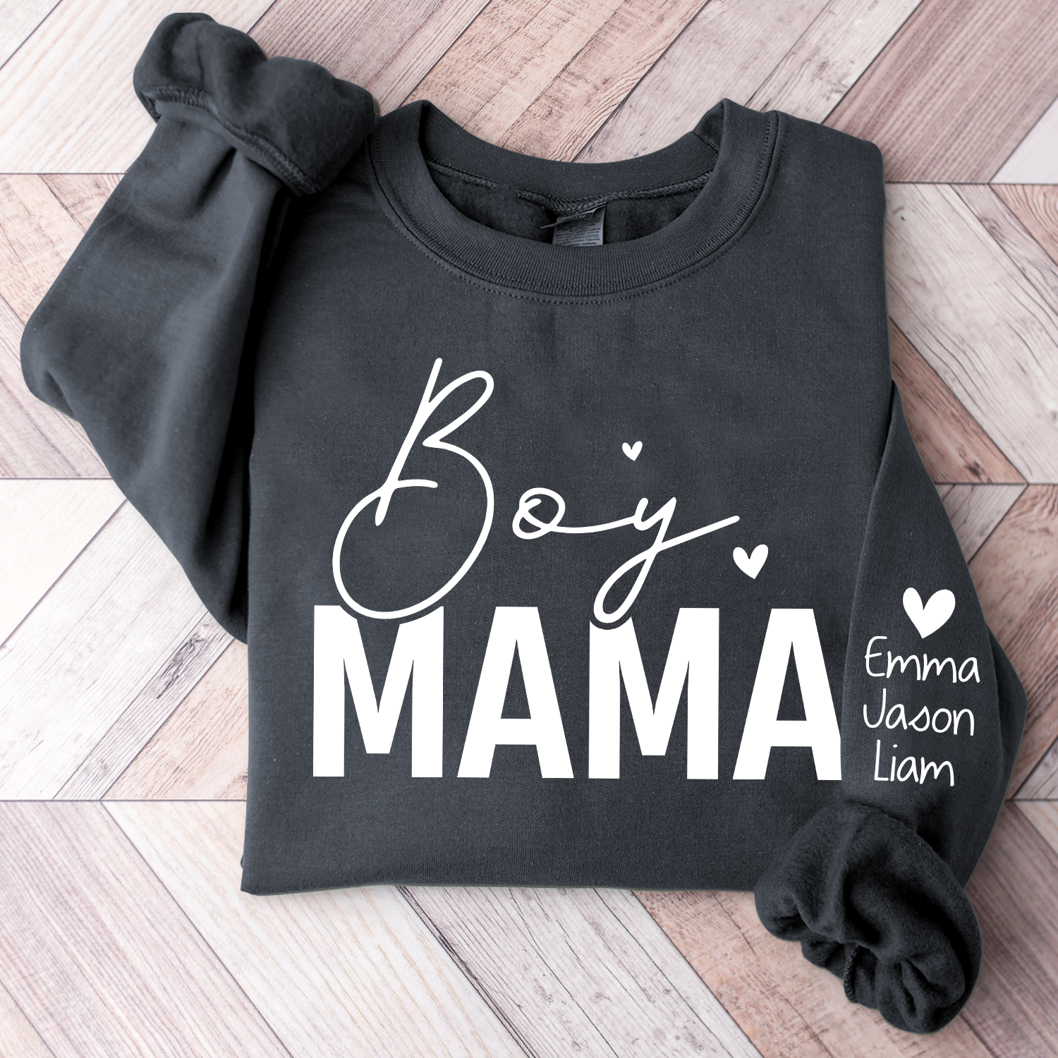 Personalized Boy Mama With Kids, Gift For Mom TH Sweatshirt, Mother's Day Shirt For Mom Mama Mommy