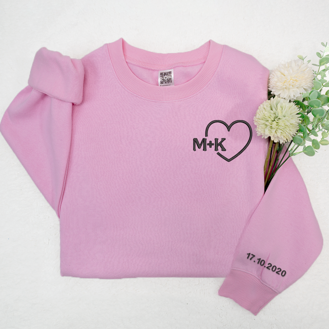 Personalised Embroidered Couples Gift, Couple Matching Personalised Sweatshirt TH