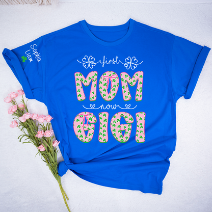 Personalized St Patrick’s Day Grandma Shirt with Kids Names, Shamrock Family Shirt, Custom Nana Mimi Mom Clover T Shirt