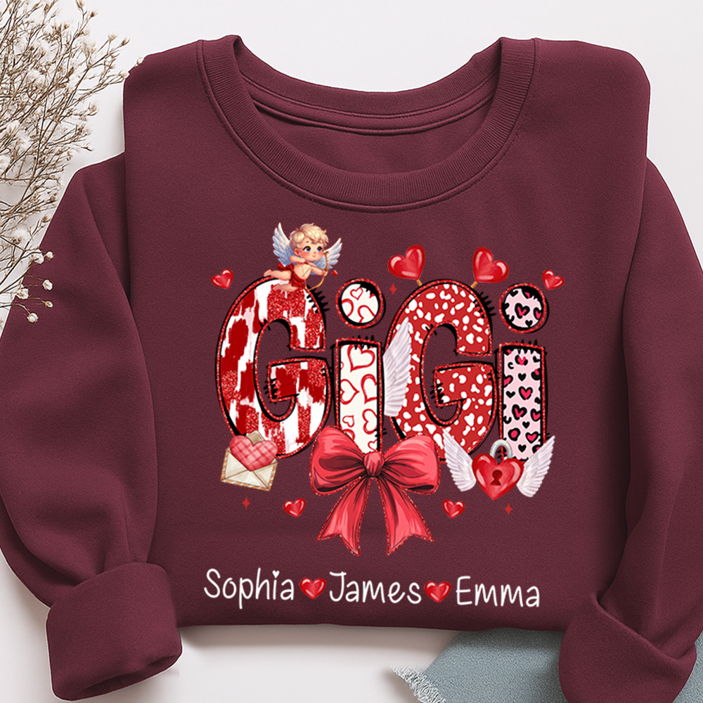 Personalized Meaningful Valentine Gift Sweatshirts, for Gigi and Kids