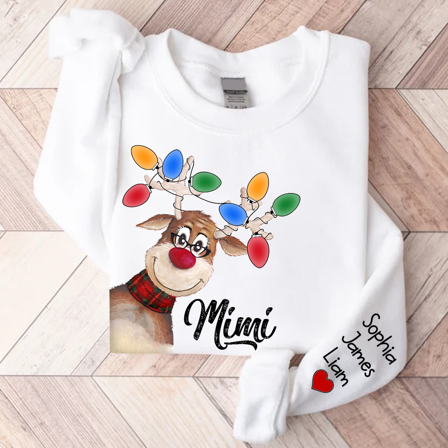 Personalized Mimi Reindeer Christmas, Custom Mimi And Kids, Grandma Gift TH Sweatshirt