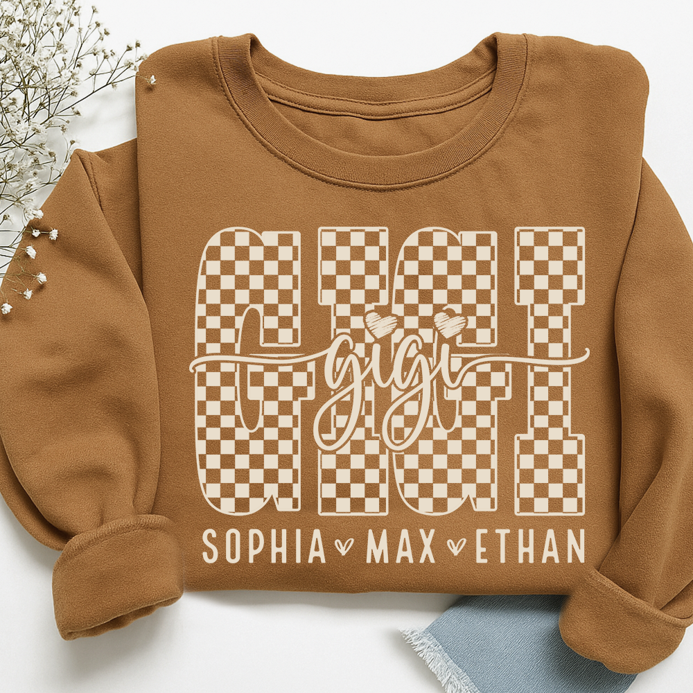 Gigi Style Checkered Bible Set, Customized Gift for Grandma and Grandchild